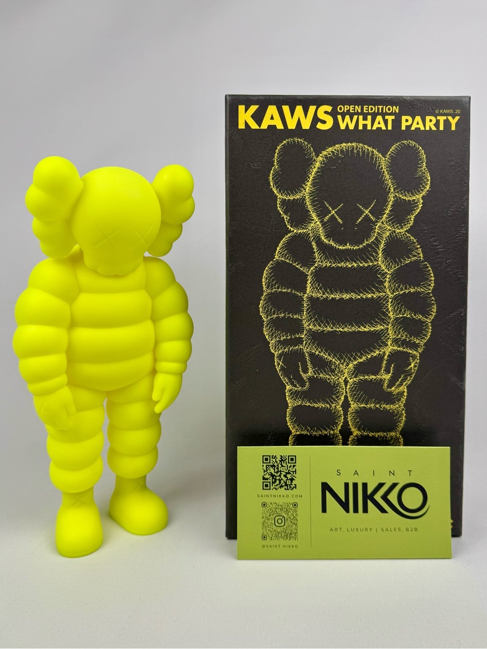 KAWS WHAT PARTY Chum Companion Open Edition Brooklyn Museum Vinyl Figure Yellow